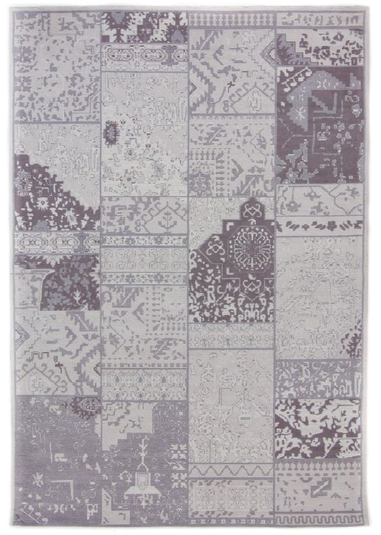 Alfombra de tejido Kilim Patchwork Sofi Gris