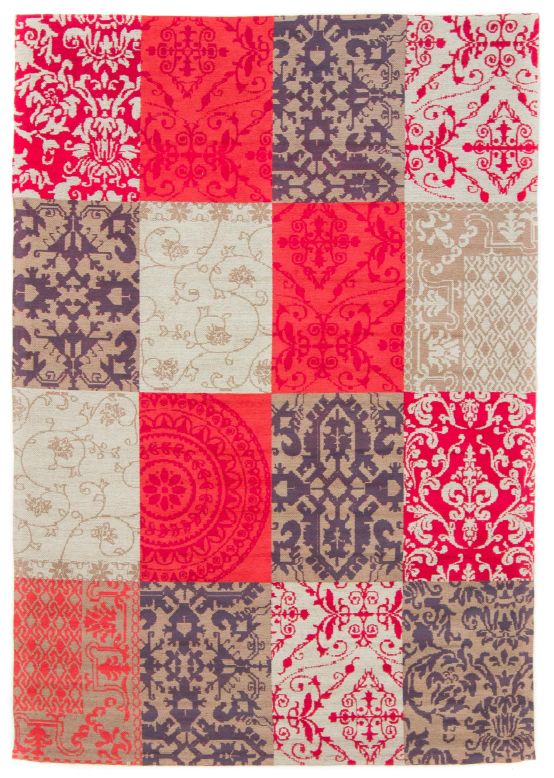 Alfombra de tejido Kilim Patchwork Lina Rojo