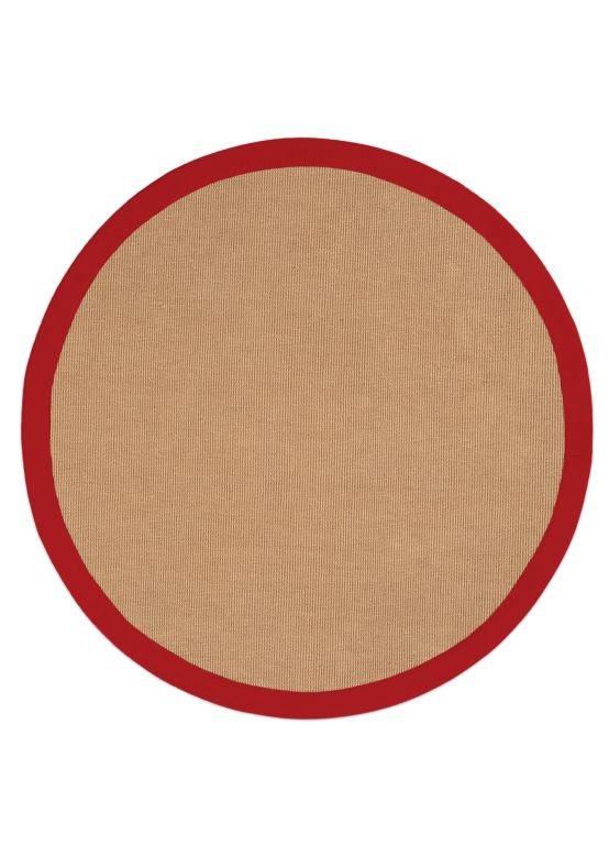 Alfombra Sisal redondo Rojo