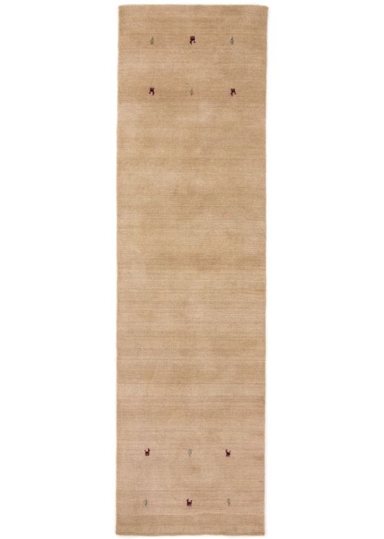 Alfombra de lana Gabbeh Uni pasillo Beige