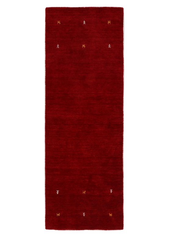 Alfombra de lana Gabbeh Uni pasillo Rojo