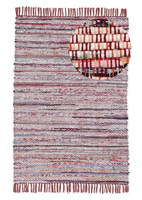 Alfombra de tejido Kilim Chindi Rojo