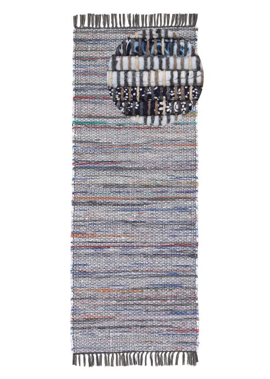 Alfombra de tejido Kilim Chindi pasillo Gris