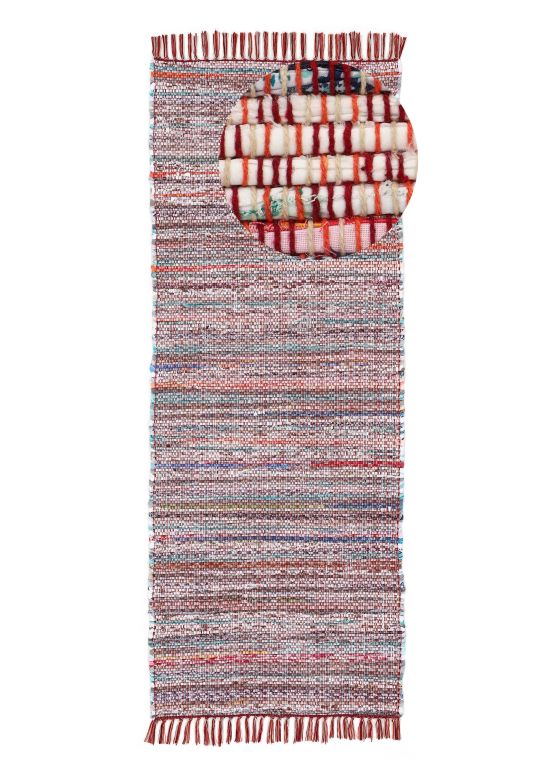 Alfombra de tejido Kilim Chindi pasillo Rojo