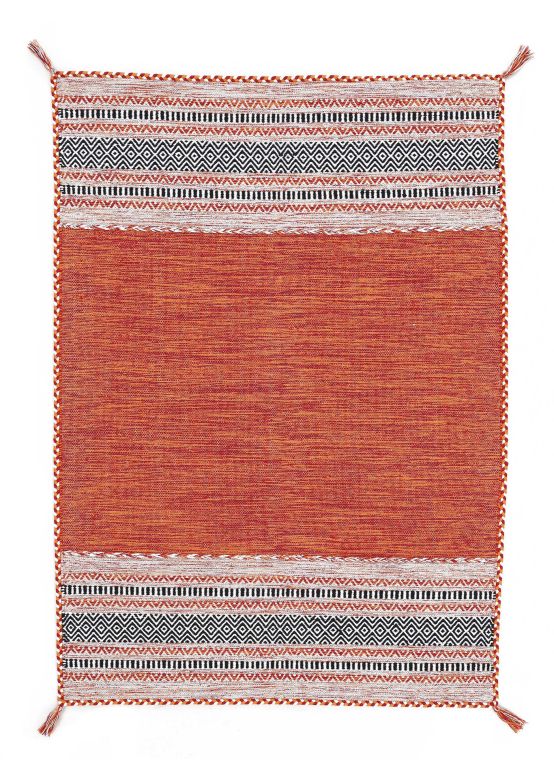 Alfombra de tejido Kilim Azizi Naranja