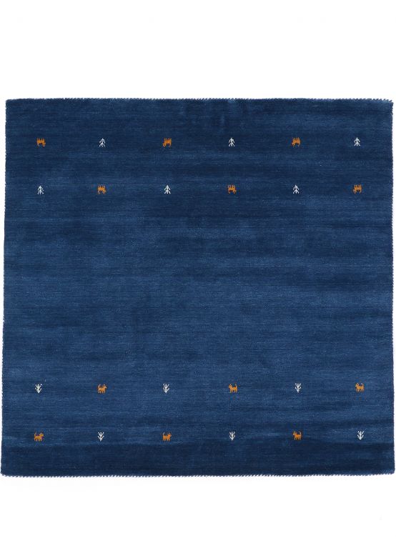Alfombra de lana Gabbeh Uni Azul