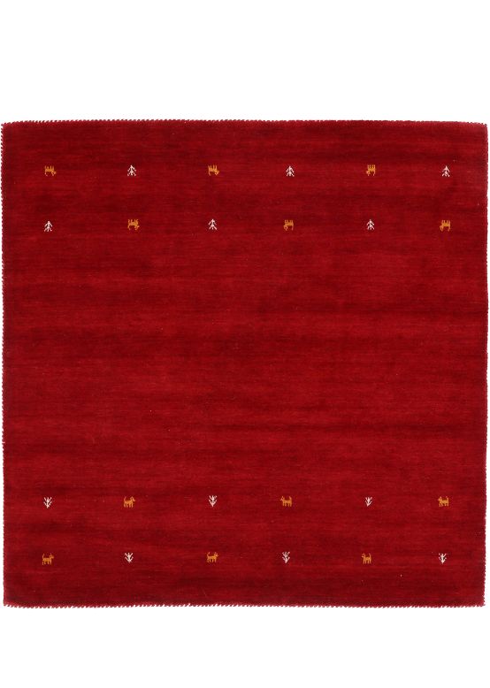 Alfombra de lana Gabbeh Uni cuadrado Rojo