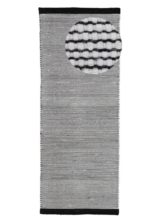 Alfombra de lana Mona Blanco y Negro