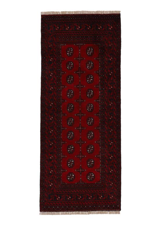 Alfombra Afghan Akhche pasillo Rojo