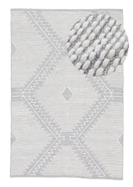 Alfombra de algodon Kilim Durry Gris