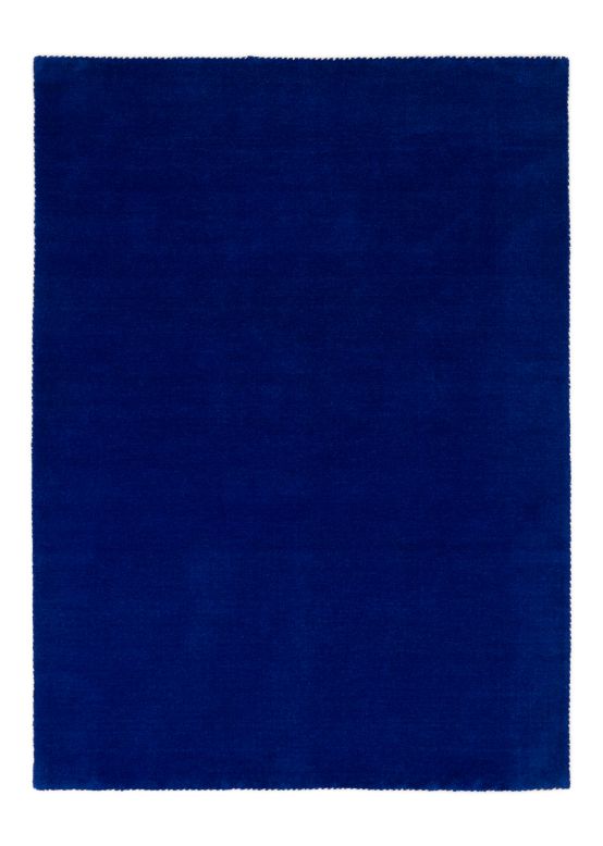 Alfombra de lana Gabbeh Uni Azul