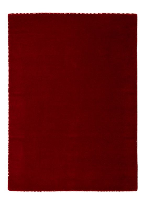 Alfombra de lana Gabbeh Uni Rojo