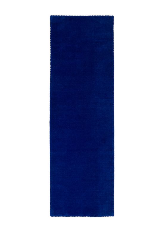 Alfombra de lana Gabbeh Uni pasillo Azul