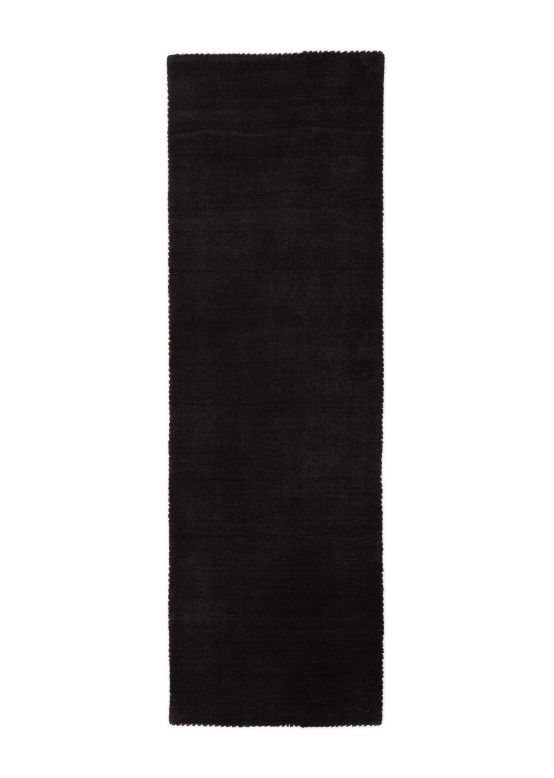 Alfombra de lana Gabbeh Uni pasillo Gris oscuro