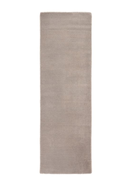 Alfombra de lana Gabbeh Uni pasillo Gris claro