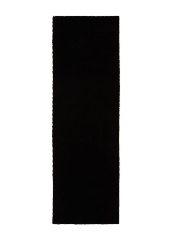 Alfombra de lana Gabbeh Uni pasillo Negro