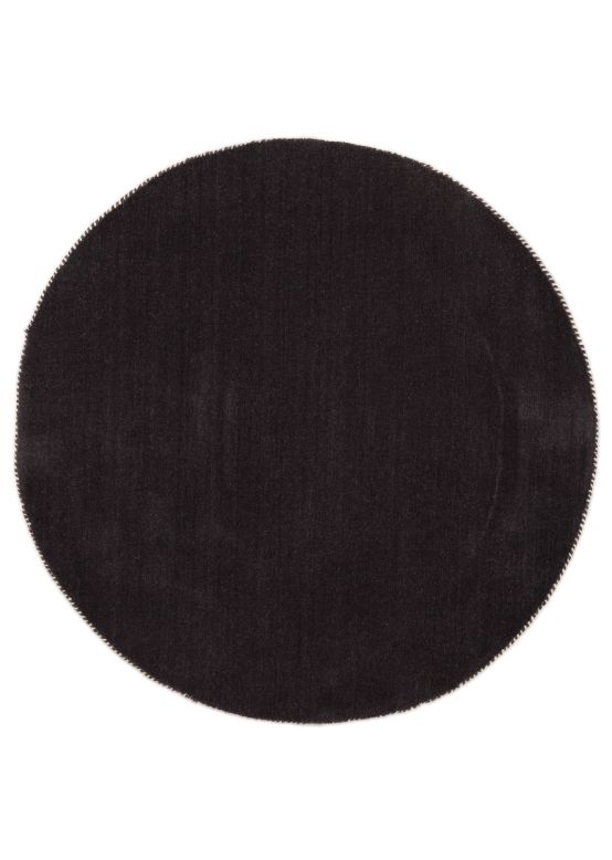Alfombra de lana Gabbeh Uni redondo Gris oscuro