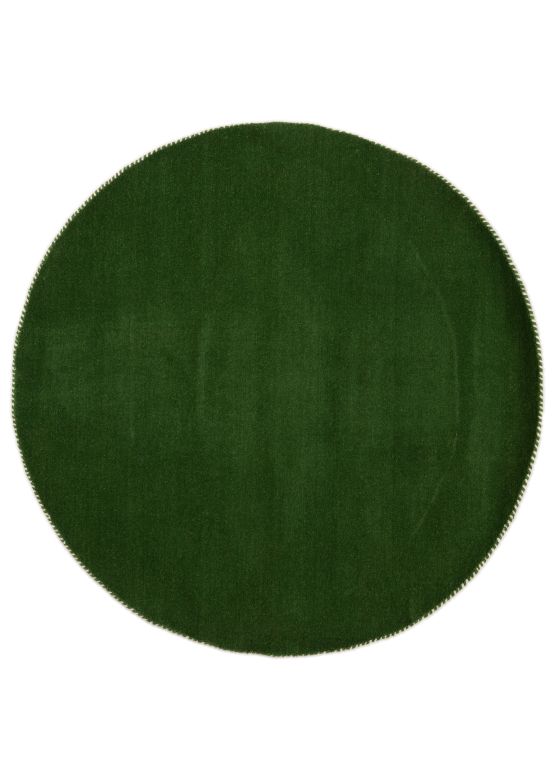 Alfombra de lana Gabbeh Uni redondo Verde