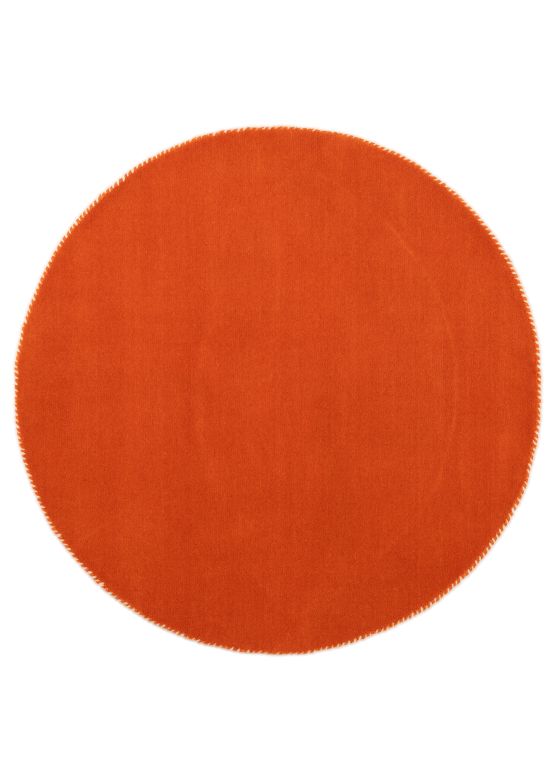 Alfombra de lana Gabbeh Uni redondo Naranja