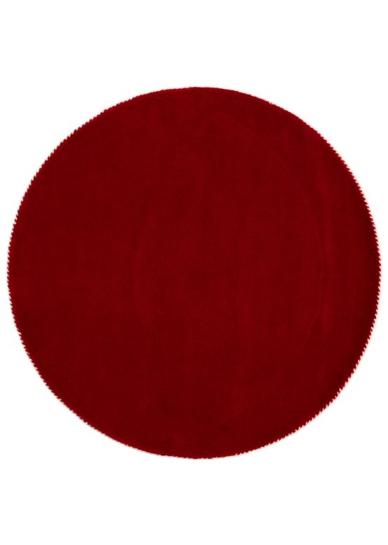 Alfombra de lana Gabbeh Uni redondo Rojo