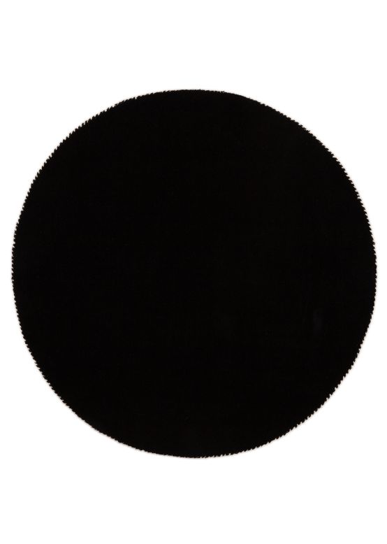 Alfombra de lana Gabbeh Uni redondo Negro