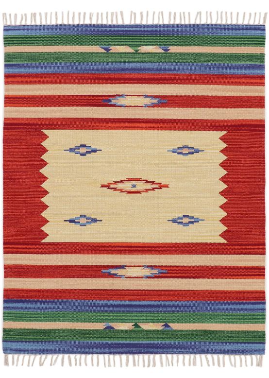 Alfombra de tejido Kilim Mira Rojo