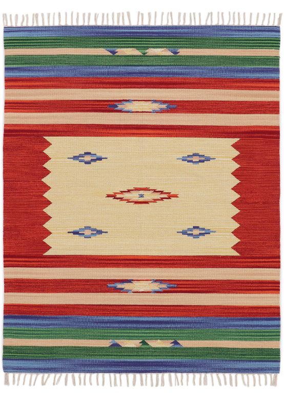 Alfombra de tejido Kilim Mira Rojo