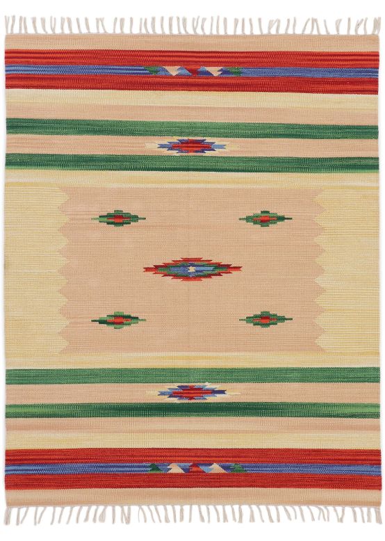 Alfombra de tejido Kilim Mira Beige