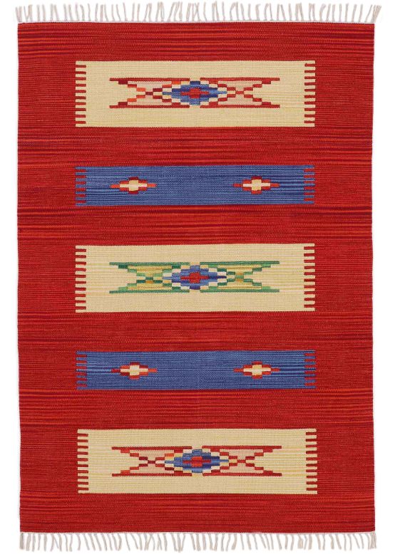 Alfombra de tejido Kilim Tara Rojo