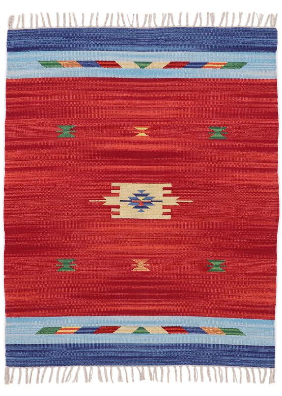 Alfombra de tejido Kilim Amal Rojo