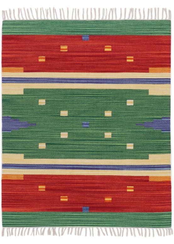 Alfombra de tejido Kilim Amar Verde