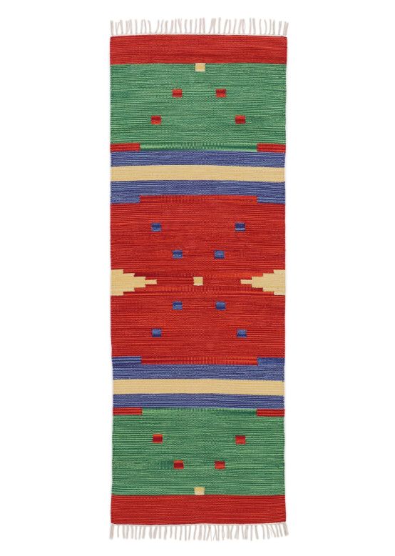 Alfombra de tejido Kilim Amar pasillo Rojo