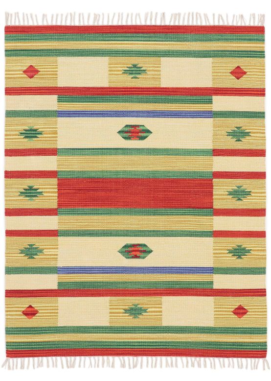 Alfombra de tejido Kilim Mirza Amarillo