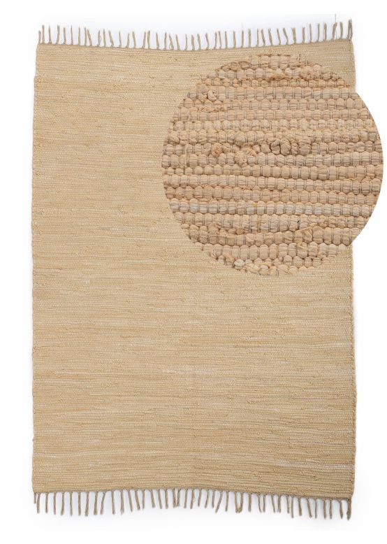 Alfombra de tejido Kilim Chindi Uni Beige