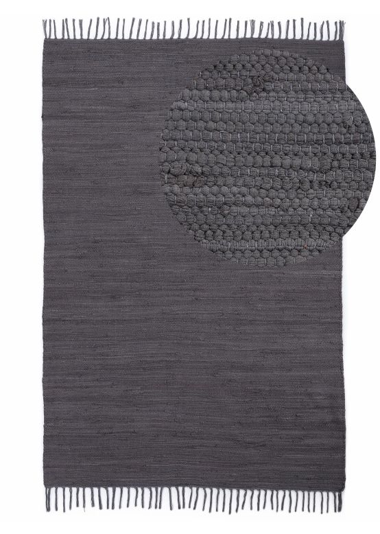 Alfombra de tejido Kilim Chindi Uni Gris