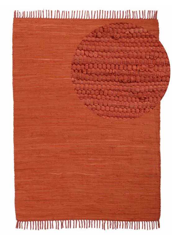 Alfombra de tejido Kilim Chindi Uni Naranja