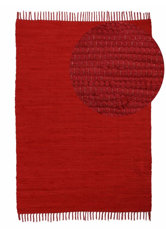 Alfombra de tejido Kilim Chindi Uni Rojo