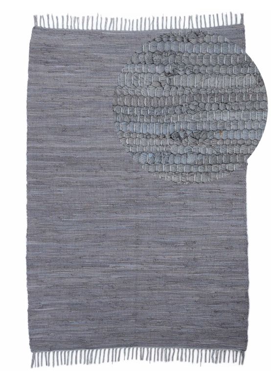 Alfombra de tejido Kilim Chindi Uni Gris claro