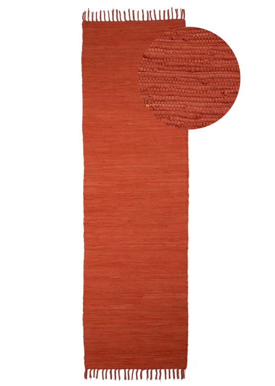 Alfombra de tejido Kilim Chindi pasillo Naranja