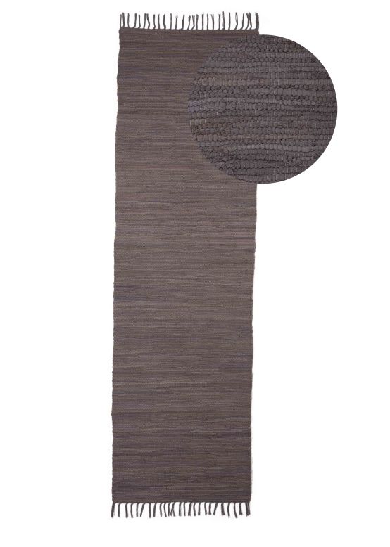 Alfombra de tejido Kilim Chindi pasillo Gris