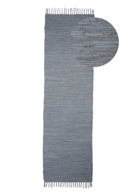 Alfombra de tejido Kilim Chindi pasillo Gris claro